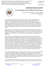 Statement by the Delegation of the United States of America on co-operation with Mediterranean Partners