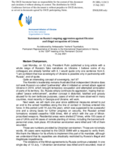 Statement by the Delegation of Ukraine on Russia’s ongoing aggression against Ukraine and illegal occupation of Crimea