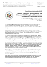 Statement by the Delegation of the United States of America on Russia’s ongoing aggression against Ukraine and illegal occupation of Crimea
