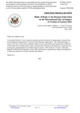 Statement by the Delegation of the United States of America in response to the statement by the Delegation of the Russian Federation