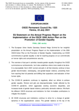 Statement by the Slovenian EU Presidency in response to the presentation by the Secretary General of the Annual Progress Report on the Implementation of the 2004 OSCE Action Plan for the Promotion of Gender Equality