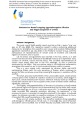 Statement by the Delegation of Ukraine on Russia’s ongoing aggression against Ukraine and illegal occupation of Crimea
