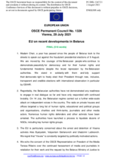 Statement by the Slovenian EU Presidency on recent developments in Belarus