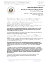 Statement by the Delegation of the United States of America on no OSCE observation of the Russian Federation’s State Duma elections