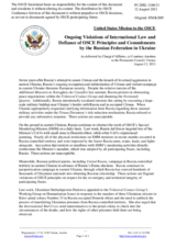 Statement by the Delegation of the United States of America on Russia’s ongoing aggression against Ukraine and illegal occupation of Crimea