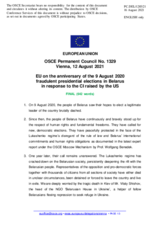 Statement by the Slovenian EU Presidency on the one-year anniversary of the fraudulent presidential election in Belarus