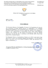 Response by the Delegation of Cyprus to the Questionnaire on Participating States’ Policy and/or National Practices and Procedures for the Export of Conventional Arms and Related Technology