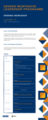 Opening Workshop Agenda