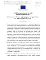 Statement by the Slovenian EU Presidency on Russia’s ongoing aggression against Ukraine and illegal occupation of Crimea