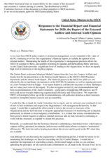 Statement by the Delegation of the United States of America in response to the Financial Report and Financial Statements for the Year ended 31 December 2020 and to the Report of the External Auditor