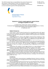 Statement by the Delegation of Ukraine on Russia’s ongoing aggression against Ukraine and illegal occupation of Crimea