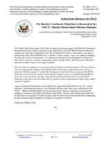 Statement by the Delegation of the United States of America on the extension of the mandate of the OSCE Observer Mission at the Russian checkpoints of Gukovo and Donetsk