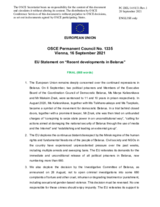 Statement by the Slovenian EU Presidency on recent developments in Belarus