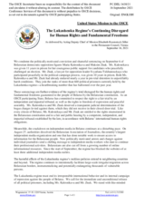 Statement by the Delegation of the United States of America on recent developments in Belarus