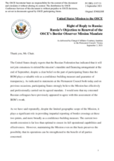 Statement by the Delegation of the United States of America in response to the statement by the Delegation of the Russian Federation