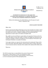 Statement by the Delegation of Norway in response to the statement by the Delegation of the Russian Federation