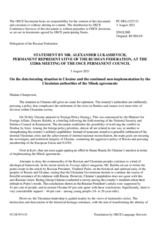 Statement by the Delegation of the Russian Federation on deteriorating situation in Ukraine and continued non-implementation by the Ukrainian authorities of the Minsk agreements