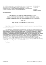 Statement by the Delegation of France, also on behalf of Germany, in response to the statement Delegation of the Russian Federation