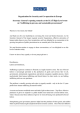 Opening remarks by OSCE Secretary General Helga Maria Schmid at the ICAT High-Level event on “trafficking in persons and sustainable procurement” Opening remarks by OSCE Secretary General Helga Maria Schmid at the ICAT High-Level event on “trafficking in persons and sustainable procurement”