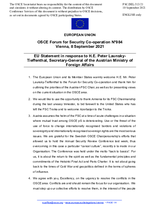 Statement by the Slovenian EU Presidency in response to the statement by H.E. Mr. P. Launsky, Secretary-General for Foreign Affairs of the Republic of Austria