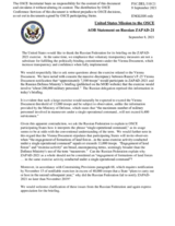 Statement by the Delegation of the United States of America on the military exercise "Zapad-2021", to be conducted from 10 to 16 September 2021