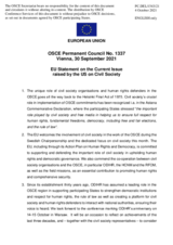 Statement by the Slovenian EU Presidency on the importance of civil society in the OSCE region