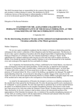 Statement by the Delegation of the Russian Federation on deteriorating situation in Ukraine and continued non-implementation by the Ukrainian authorities of the Minsk agreements