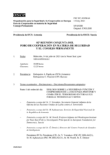 Diario de la 82ª Reunión conjunta del Foro de Cooperación en materia de Seguridad y del Consejo Permanente 
