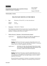 Journal of the 981st Plenary Meeting of the Forum for Security Co-operation