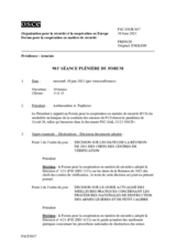 Journal de la 981ème séance plénière du Forum