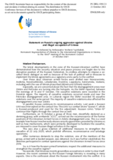 Statement by the Delegation of Ukraine on Russia’s ongoing aggression against Ukraine and illegal occupation of Crimea