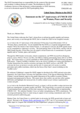 Statement by the Delegation of the United States of America on the 21st anniversary of United Nations Security Council resolution 1325 on women, peace and security