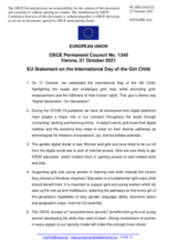 Statement by the Slovenian EU Presidency on the International Day of the Girl Child