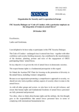 Introductory remarks by the OSCE Secretary General Helga Maria Schmid