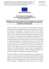 Déclaration de l’Union européenne sur les initiatives en cours dans le domaine des armes légères et de petit calibre et les stocks de munitions conventionnelles