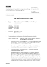 Diario de la 986ª Sesión plenaria del Foro de Cooperación en materia de Seguridad  
