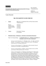 Journal der 986. Plenarsitzung des Forums