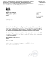 Information Exchange by the Delegation of the United Kingdom on Conventional Arms Transfer Information Exchange by the Delegation of the United Kingdom on Conventional Arms Transfer