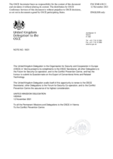 Response by the Delegation of the United Kingdom to the Questionnaire on Participating States’ Policy and/or National Practices and Procedures for the Export of Conventional Arms and Related Technology Response by the Delegation of the United Kingdom to the Questionnaire on Participating States’ Policy and/or National Practices and Procedures for the Export of Conventional Arms and Related Technology