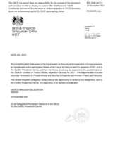 Response by the Delegation of the United Kingdom to the Questionnaire on the Code of Conduct on Politico-Military Aspects of Security Response by the Delegation of the United Kingdom to the Questionnaire on the Code of Conduct on Politico-Military Aspects of Security