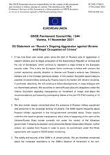 Statement by the Slovenian EU Presidency on Russia’s ongoing aggression against Ukraine and illegal occupation of Crimea