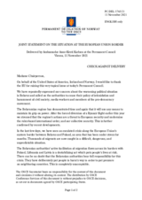 Statement by the Delegation of Norway, also on behalf of Iceland and the United States of America, on the situation at the European Union border 