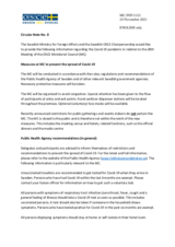 Information regarding the Covid-19 pandemic in relation to the 28th Meeting of the OSCE Ministerial Council