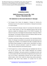 Statement by the Slovenian EU Presidency on the local elections in Georgia, held on 2 and 30 October 2021