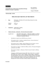 Journal of the 989th Plenary Meeting of the Forum for Security Co-operation