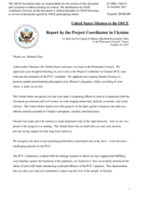 Statement by the Delegation of the United States of America in response to the report by the OSCE Project Co-ordinator in Ukraine, Ambassador Henrik Villadsen