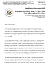 Statement by the Delegation of the United States of America in response to the address by the Co-chairs of the Geneva International Discussions