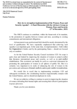Side Event on "How do we strengthen implementation of the Women, Peace and Security Agenda? – A Panel Discussion with the Advisory Group on Women, Peace and Security"