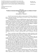 Side Event on “Freedom of movement limitations and their impact on civilians in Ukraine”