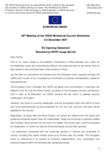 H.E. Mr. Josep Borrell, High Representative for Foreign Affairs and Security Policy